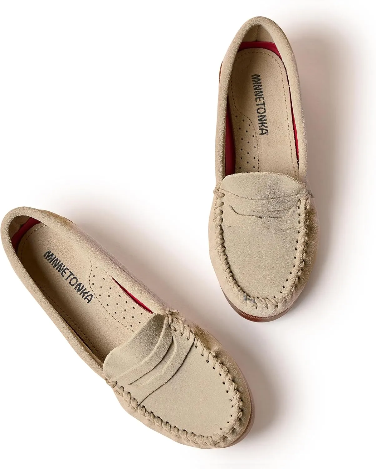 Minnetonka Mellony Penny  Women's Penny Loafer Design, Water and Stain Resistant, Genuine Suede, and Lightweight Sole