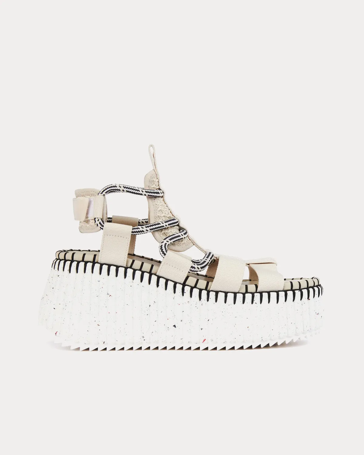 Nama Wedge Natural / Black Sandals
