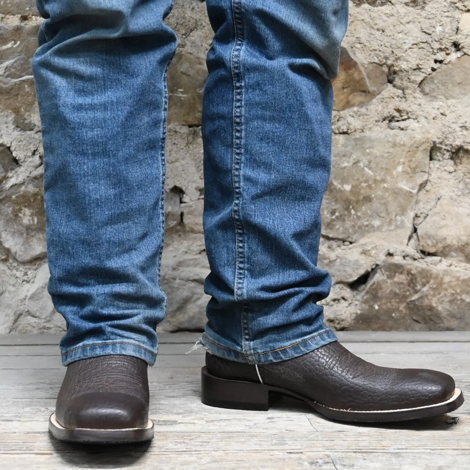 Nutted Calf Men's 16" Boot with Red Top and Chocolate Bullhide Vamp