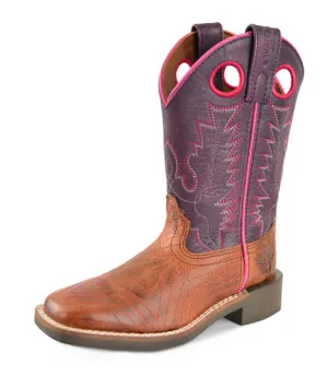 Pure Western Youth Hadley Boot - Brown / Purple