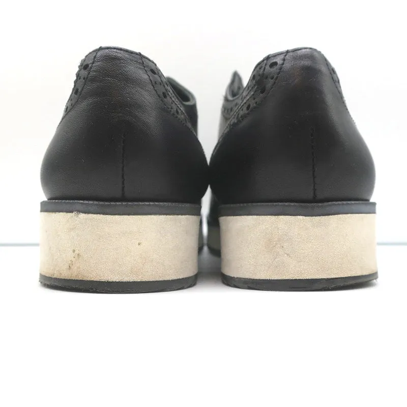 Rag & Bone Meli Flatform Brogues Black Perforated Leather Size 40