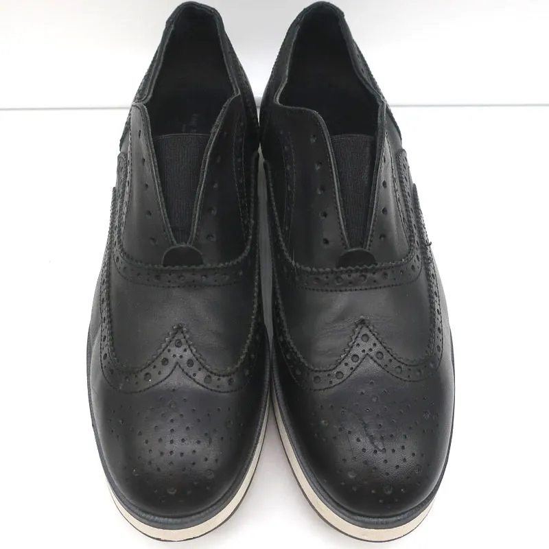 Rag & Bone Meli Flatform Brogues Black Perforated Leather Size 40