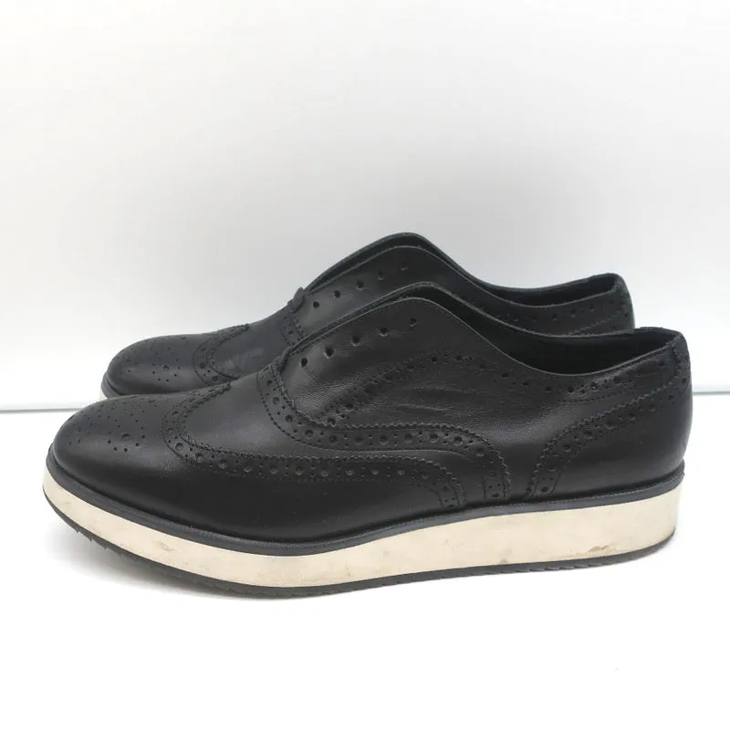 Rag & Bone Meli Flatform Brogues Black Perforated Leather Size 40