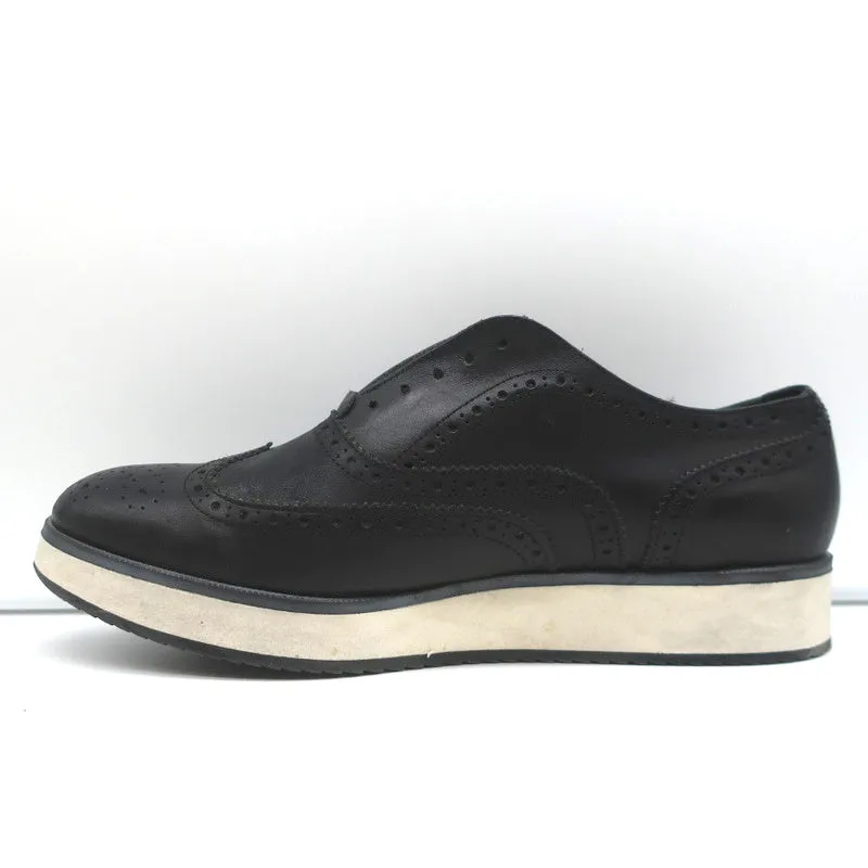 Rag & Bone Meli Flatform Brogues Black Perforated Leather Size 40
