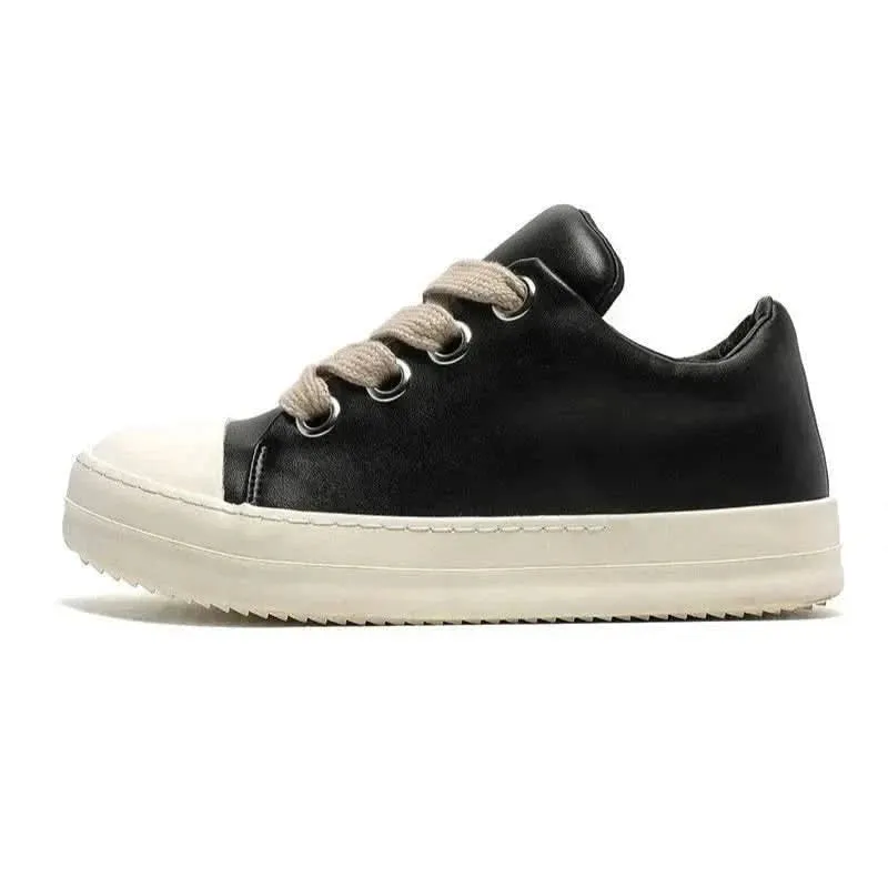 Round Toe Sneakers with Thick Shoelace