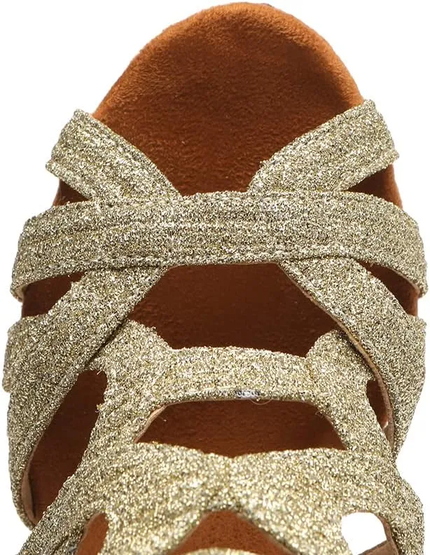 SWDZM Dancing Boots Women Latin Ballroom Ankle Dance Shoes Open Toe Performance Dance Heels