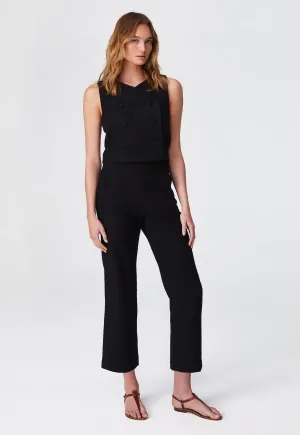 THE VEST in BLACK TEXTURED COTTON