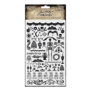 Tim Holtz - Idea-Ology Remnant Rubs Rub-Ons 4.75"x 7.75" 2 pack - Halloween