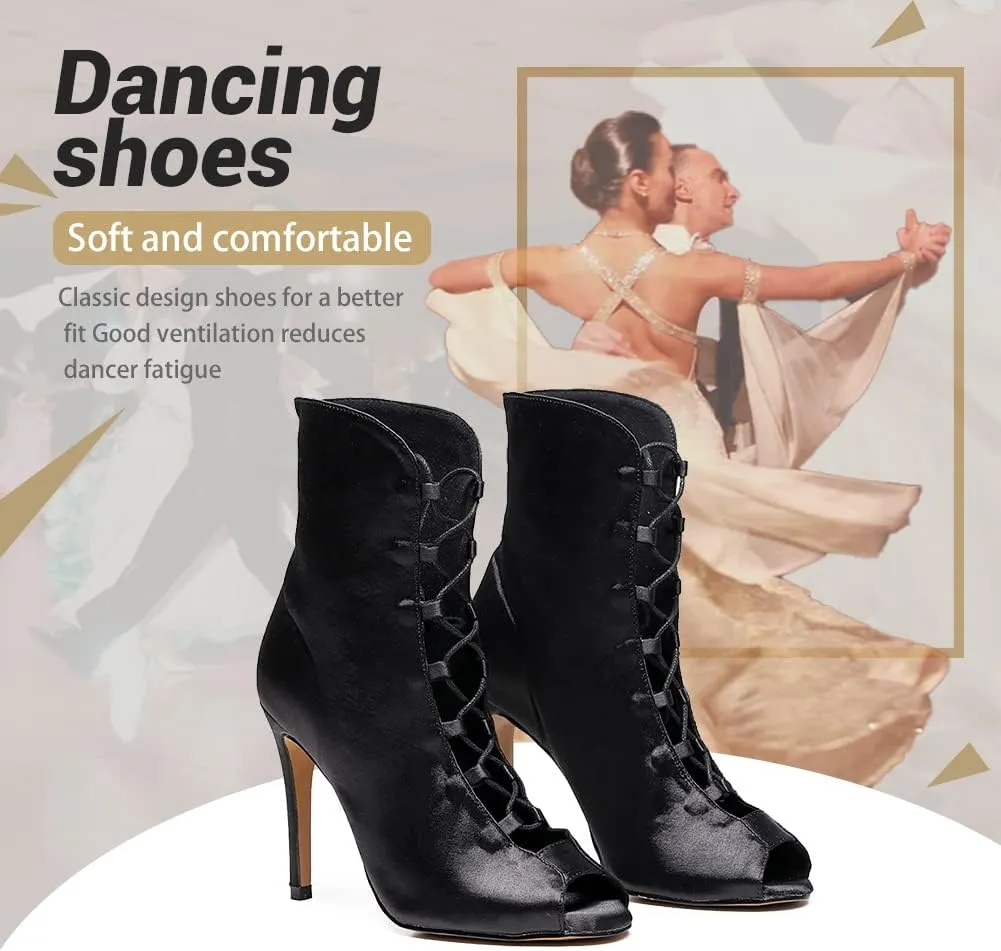 TINRYMX Womens Latin Dance Shoes Open Toe Professional Ballroom Salsa Tango Dance Shoes,Model-YCL526