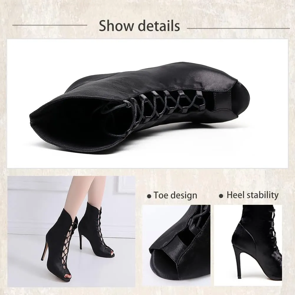 TINRYMX Womens Latin Dance Shoes Open Toe Professional Ballroom Salsa Tango Dance Shoes,Model-YCL526