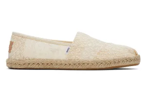 TOMS Womens Alpargata Floral Lace Rope Espadrille - Natural