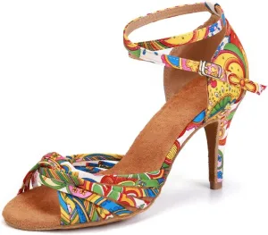 Women Latin Dance Shoes Professional Practice Performance Ballroom Salsa Colorful Dancing Shoes Model YCL255