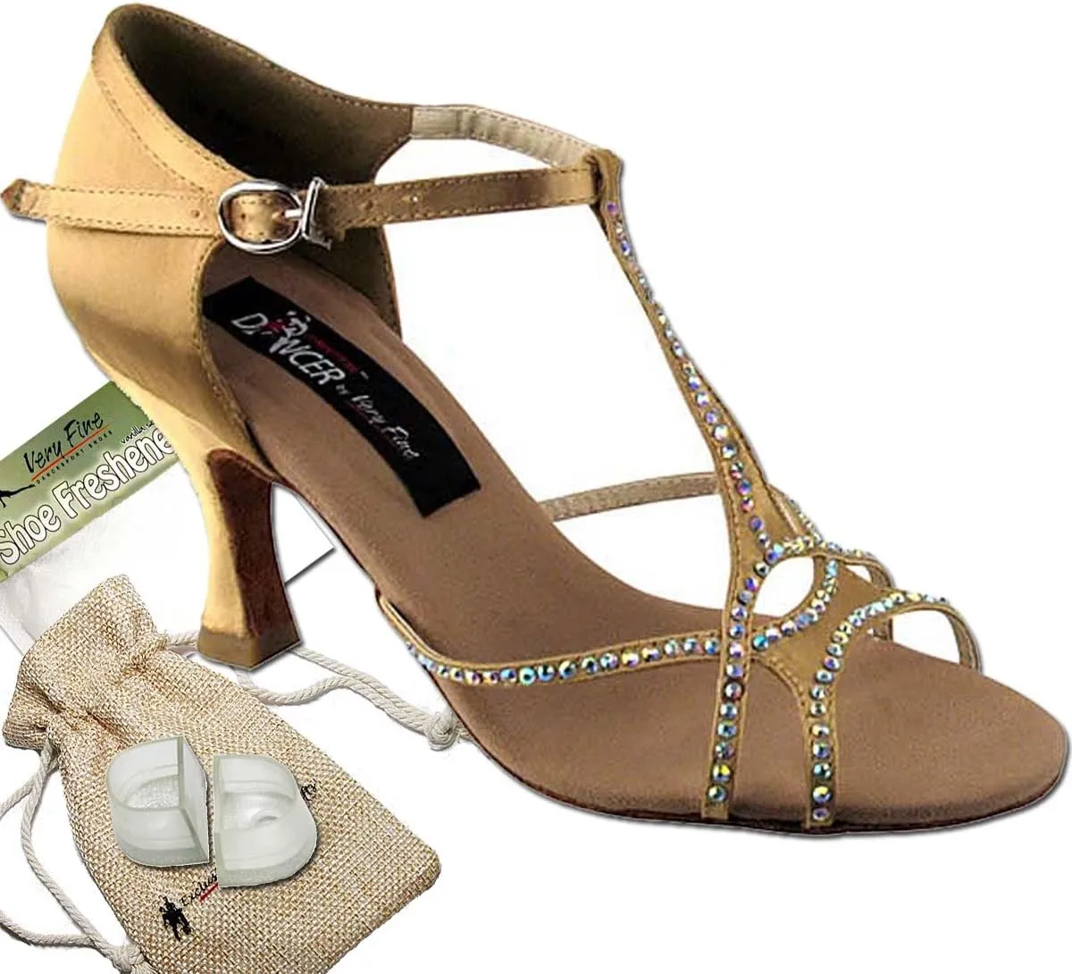 Women's Ballroom Dance Shoes Tango Wedding Salsa Shoes CD2804EB Comfortable-Very Fine 3" [Bundle of 5]